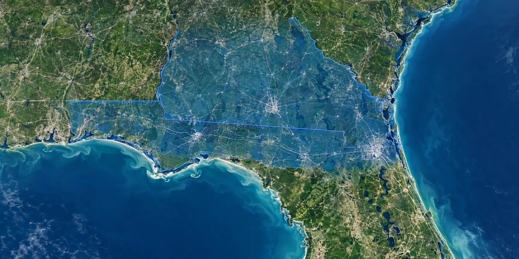 Map highlighting the South Georgia and North Florida service area